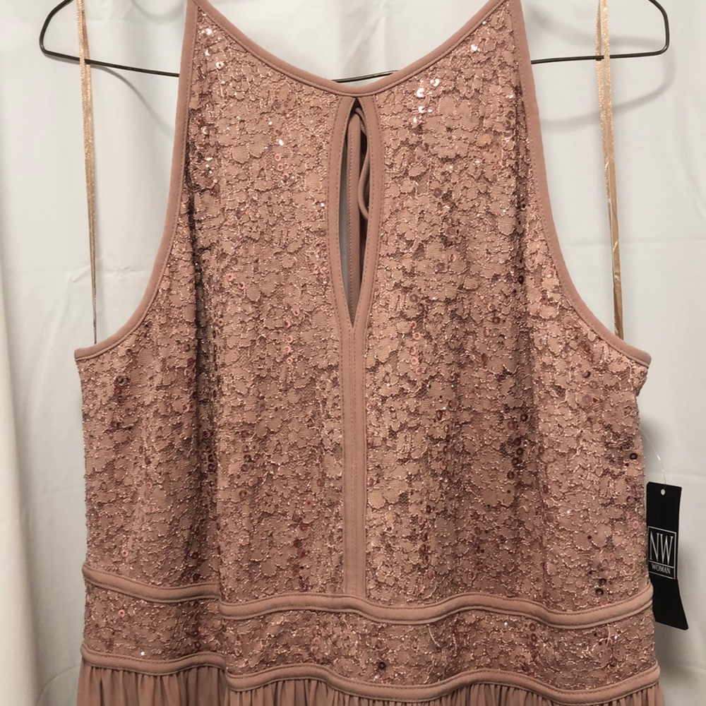 Elegant Rose Gold Maxi Dress